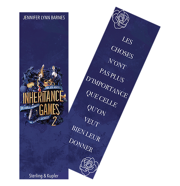 Jennifer Lynn Barnes - The Inheritance Games 2 - marque-pages par Méli